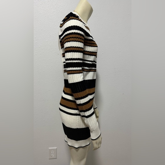 NWT Amiri Backless Multi-Stripe Sweater Dress in Brown/Black - Picture 5 of 16